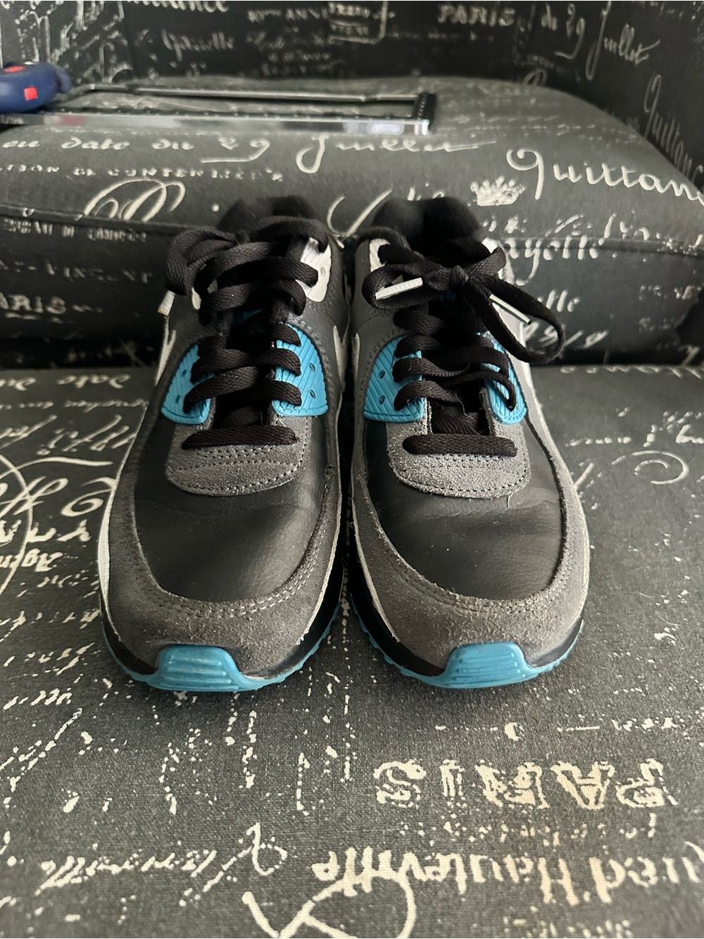 Nike Black and Blue Kids Athletic Sneakers